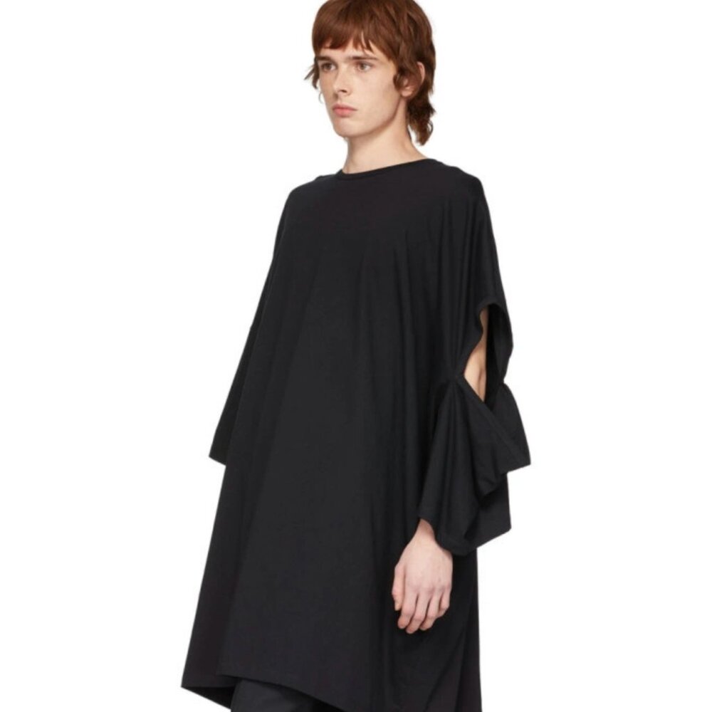 Random Identities Split Sleeve Oversized Tee